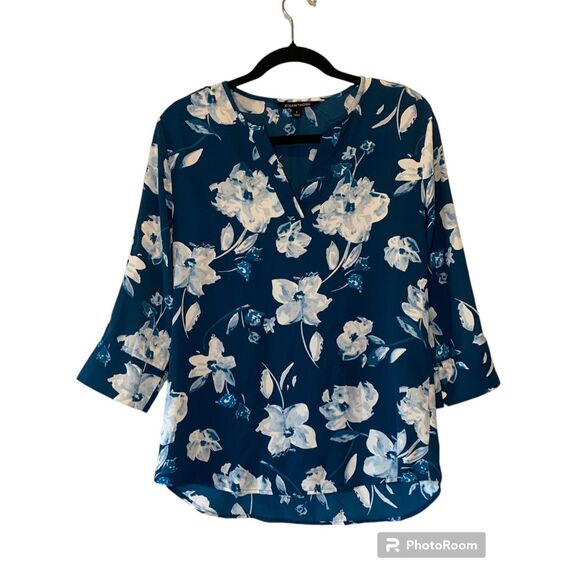 41 Hawthorn Blue & White Floral Blouse Small - Picture 1 of 6